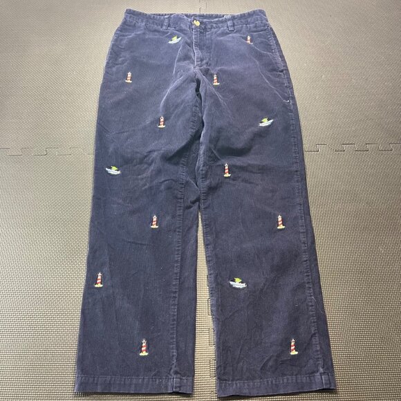 Vineyard Vines Other - Vineyard Vines Mens Navy Corduroy Pants 32x30 Lighthouse & Boat Embroidery Coast